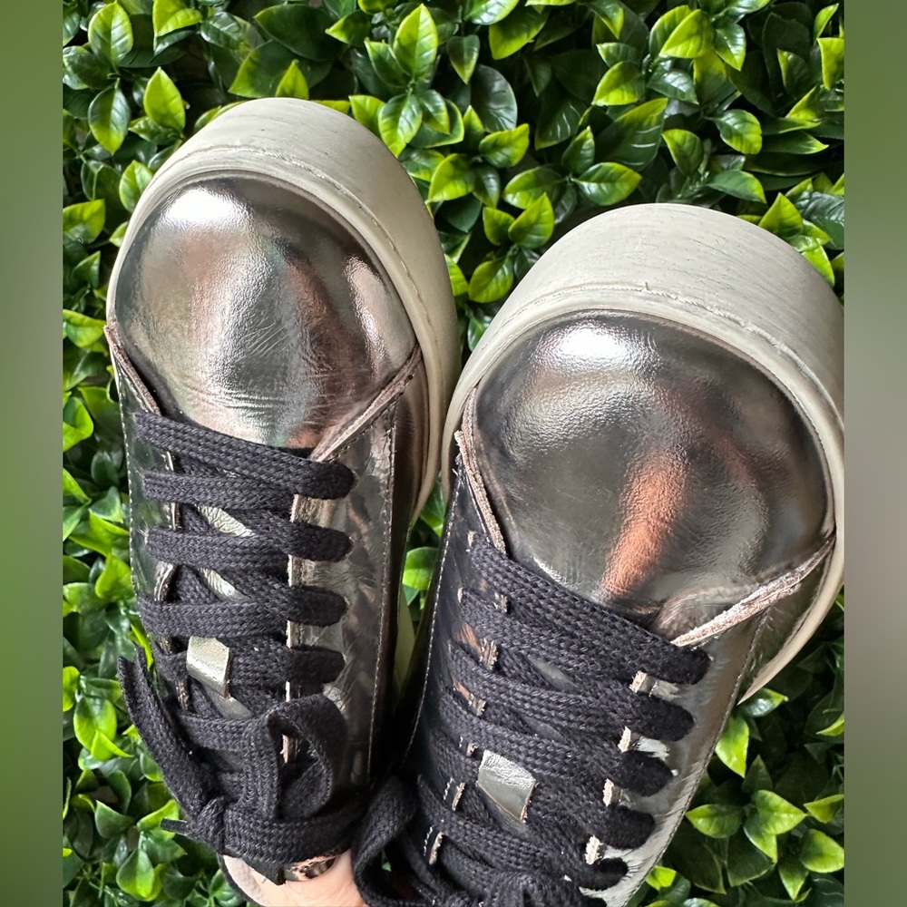 ALLSAINTS Metallic Leather Sneakers NWT